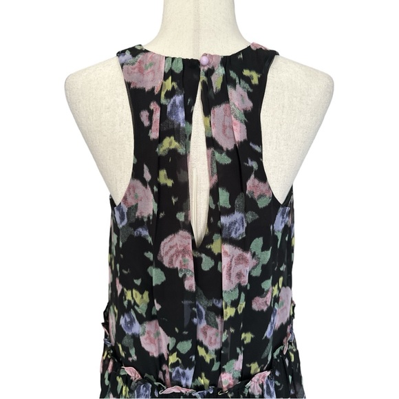 Likely Black Floral Print Chiffon Ruffled Dress Size 2 - Picture 6 of 10